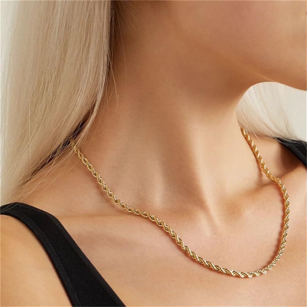 【美品】All Blues Rope Necklace Gold Short Amazon.com: Townshine Premium Gold Plated Stainless Steel